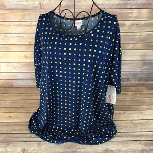 LuLaRoe Irma Blue Geometric Print Tunic size SM
